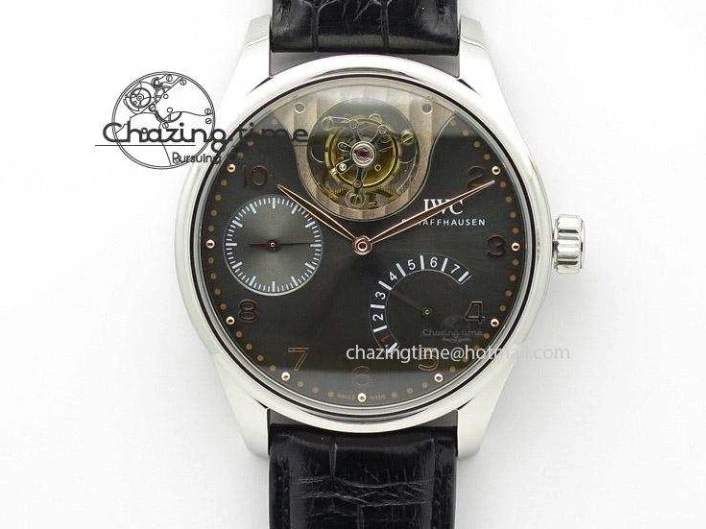 MIROTIME 0319 Unique Portuguese IW3714 Diam ZF V2 1:1 Best Edition Gray Dial On Brown Leather Strap A79350 (Slim Movement) 7250